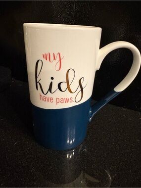 Crescent Ceramic Mug with Navy Interior and White Rim
